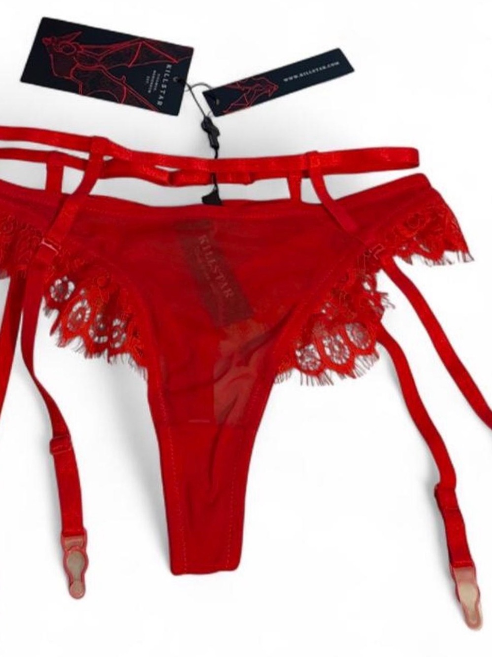Killstar Red Lace Garter Thong